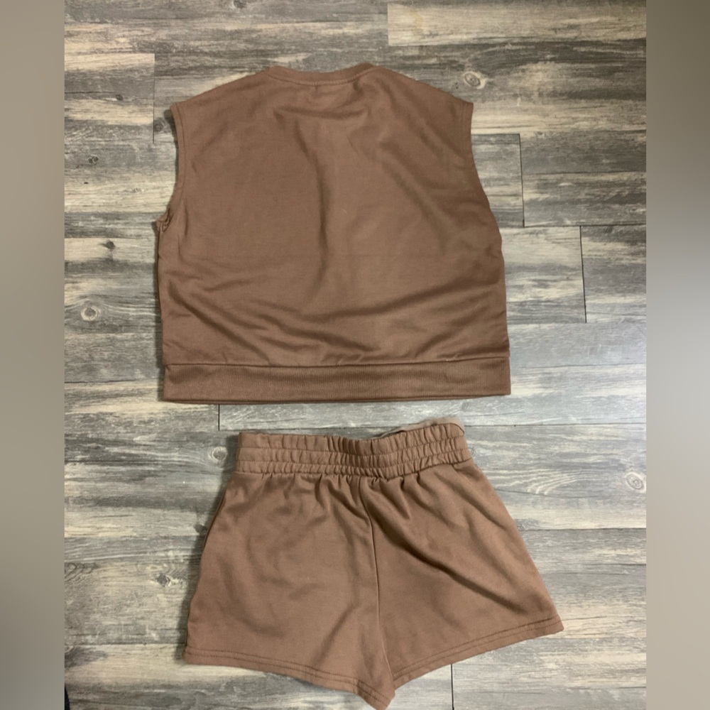 SHEIN Brown Sleeveless Top & Shorts Lounge Set – NWOT, Size M - Picture 5 of 10